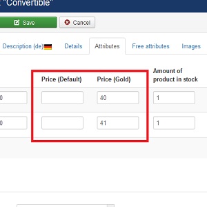 JoomShopping Addons: Product price for User Group 
