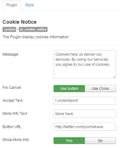 JK Cookie Alert Message Notice 