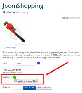 JoomShopping Plugins: Availability info 