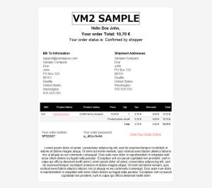 VirtueMart E-mail / Invoice Enhanced 
