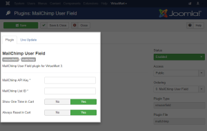 MailChimp User Field for VirtueMart 